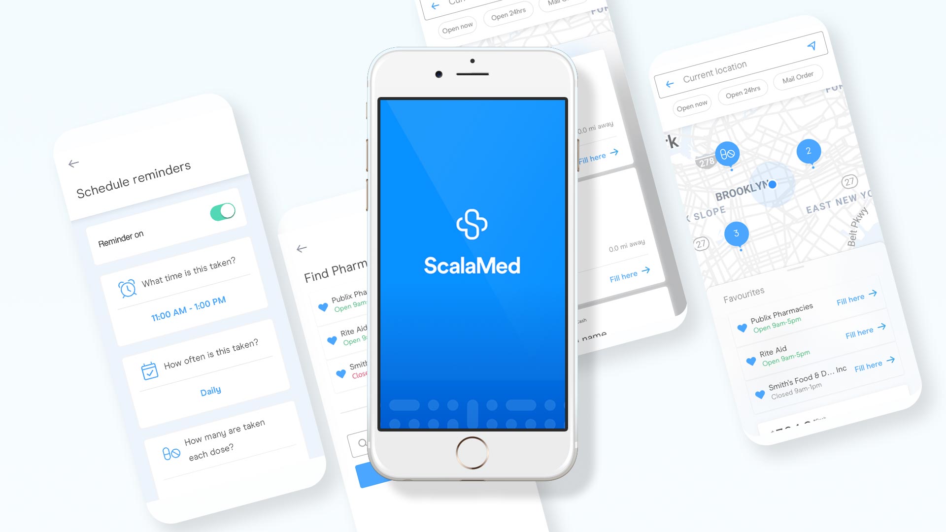 User Interface screens of Scalamed App